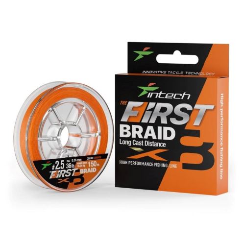 Intech First Splietaná Šnúra Braided Line Braid X8 Orange 150 m