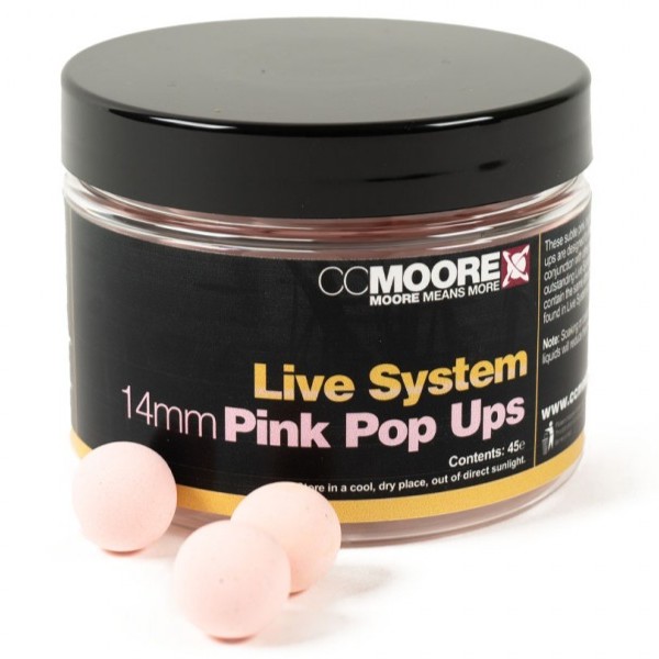 E-shop Cc moore plávajúce boilie live system ružové pop up extra plávajúce - 14 mm 45 ks