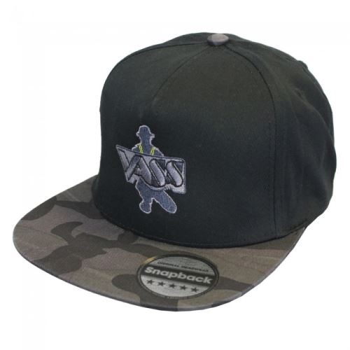 Vass Šiltovka Snapback Black With Black/Grey Camo Peak