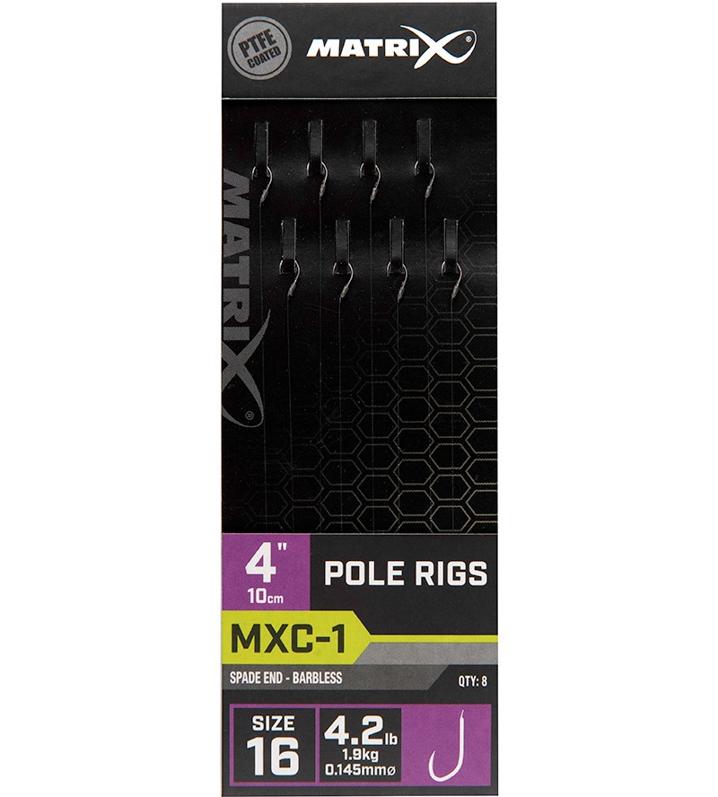 Matrix náväzec mxc-1 pole rig barbless 10 cm - size 16 0,145 mm