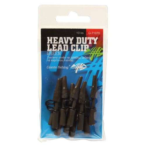 Giants Fishing Bočný Záves Kovový Heavy Duty Lead Clip Green 10 ks