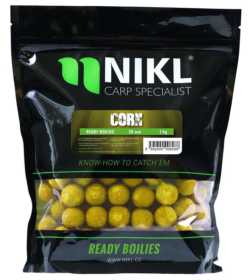 Nikl boilie ready corn - 250 g 20 mm