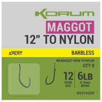Korum Náväzce Xpert Maggot Barbless To Nylon 30 cm - #12 0,19 mm 6 lb