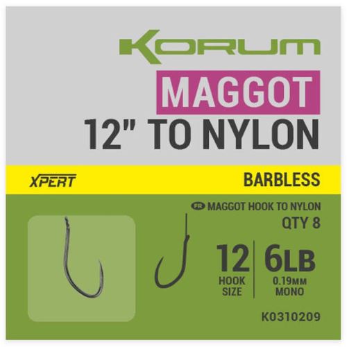 Korum Náväzce Xpert Maggot Barbless To Nylon 30 cm