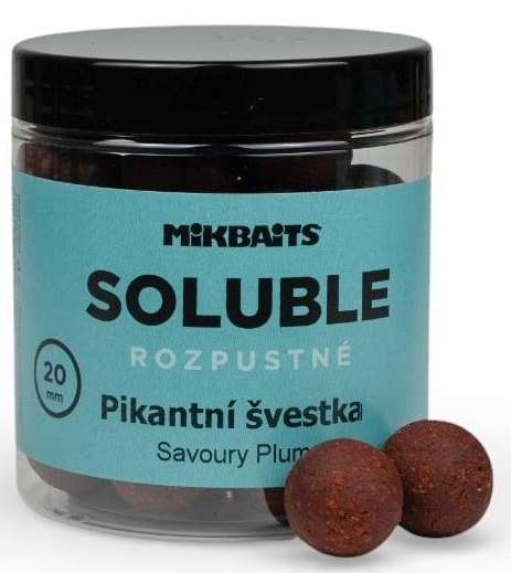 E-shop Mikbaits rozpustné boilie soluble pikantná slivka 250 ml - 24 mm