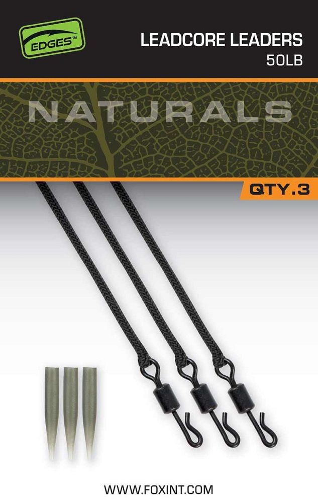 Fox montáž naturals leadcore leaders 75 cm 3 ks 50 lb