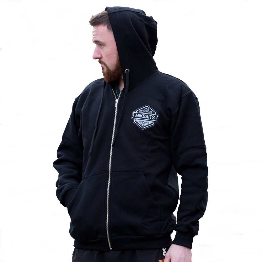 E-shop Mikbaits mikina team čierna s kapucňou-m