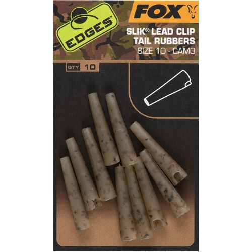 Fox Prezleky Edges Camo Slik Lead Clip Tail Rubbers 10 ks Veľkosť 10
