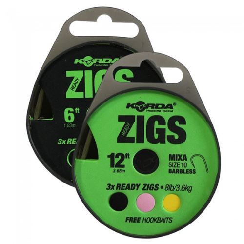 Korda Náväzec Ready Tied Zig Rig S Protihrotom 3 ks