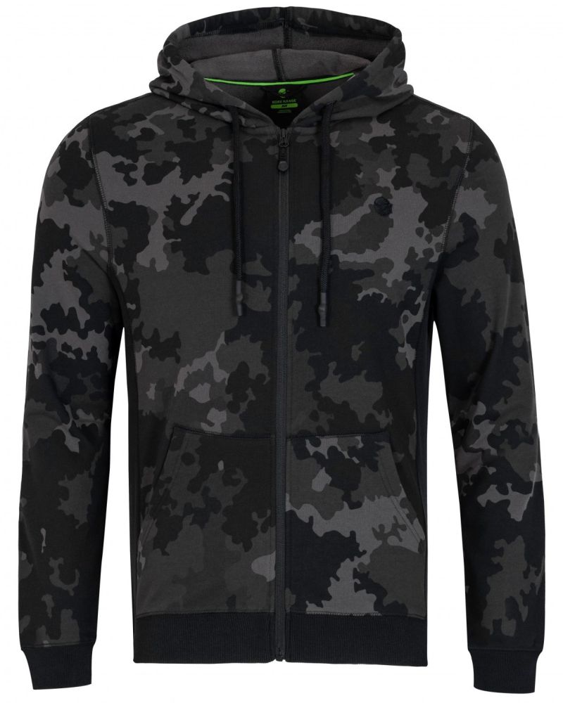 Korda mikina zip hoodie black kamo - s