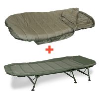 Fox Lehátko Warrior II 6 Legged XL Bedchair + Spacák Warrior XL Sleeping Bag