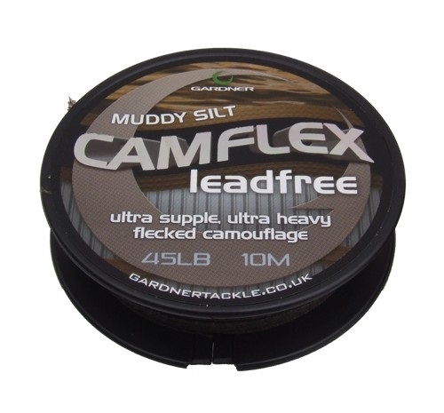 Gardner bezolovnatá šnúrka camflex leadfree 10 m - muddy silt - 45 lb