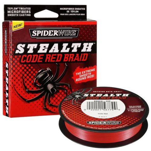Spiderwire Splietaná Šnúra Stealth Code Red Braid Červená 270 m - Průměr 0,10 mm / Nosnost 6,2 kg