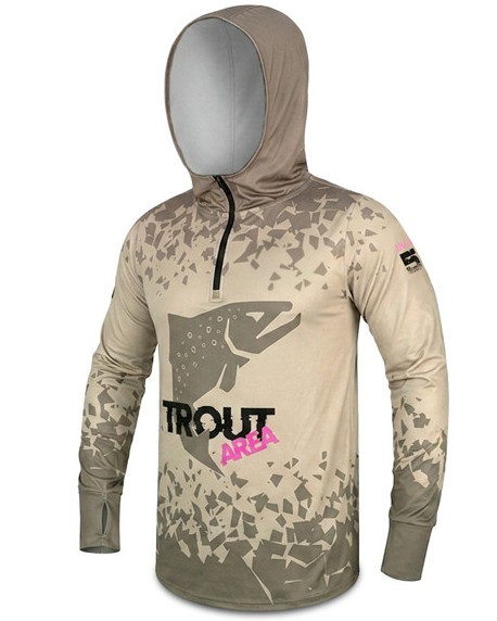 Delphin tričko s kapucňou uv armor 50+ trout - m