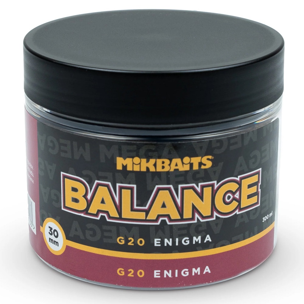 Mikbaits vyvážené boilie mega balance gangster g20 enigma 300 ml 30 mm