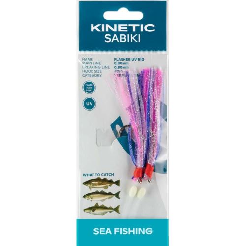 Kinetic Nadväzec Sabiki Flasher UV Purple Pink Silver 150 cm 7/0