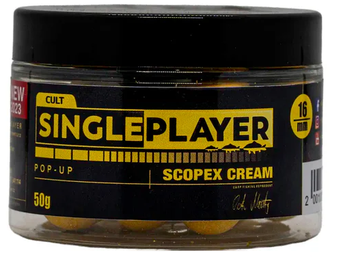 Singleplayer plávajúce boilies pop-up boilies scopex cream 50 g - 16 mm
