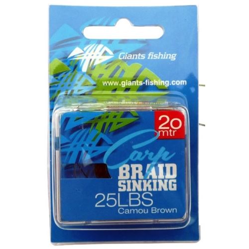 Giants Fishing Nadväzcová Šnúrka Carp Braid Sinking 20 m Camou Brown