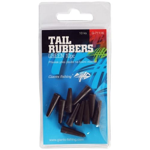 Giants Fishing Prevlek Na Závesku Tail Rubbers Green 10 ks 20 mm