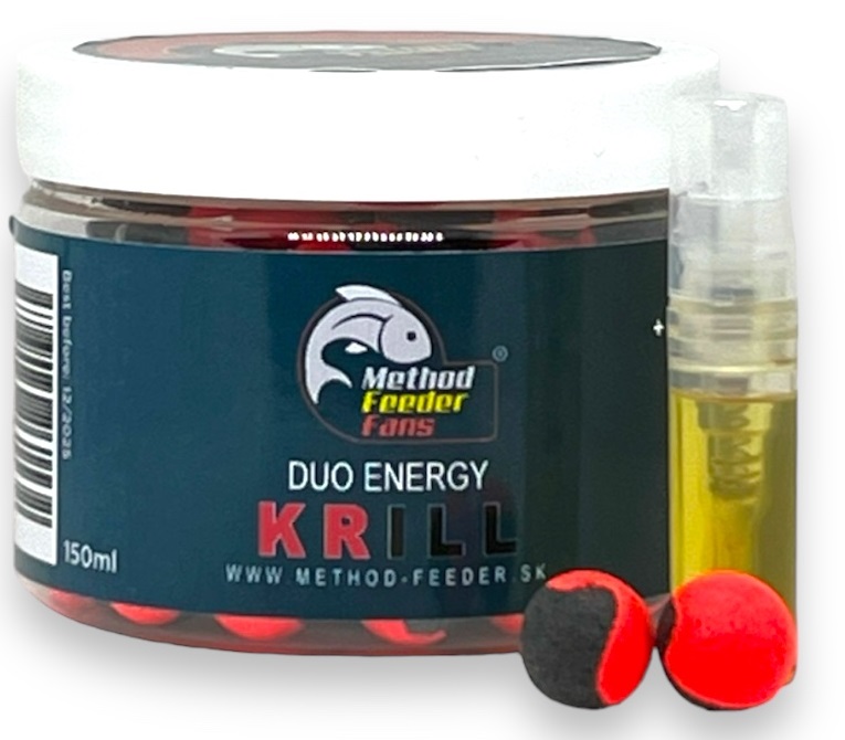 Method feeder fans pop up duo energy 12 mm 150 ml + sprej esencia 2 ml - krill