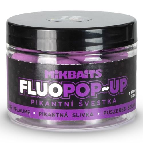 Mikbaits Plávajúce Boilie Fluo Pikantná Slivka 150 ml