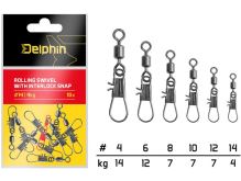 Delphin Karabínka S Obratlíkom Rolling Swivel With Interlock Snap 10 ks