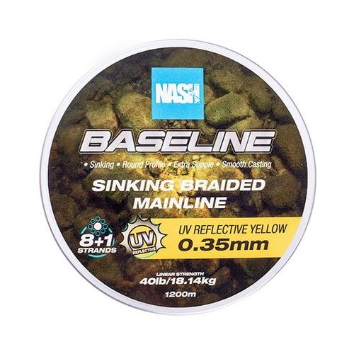 Nash Splietaná Šnúra Baseline Sinking Braid UV Yellow 1200 m