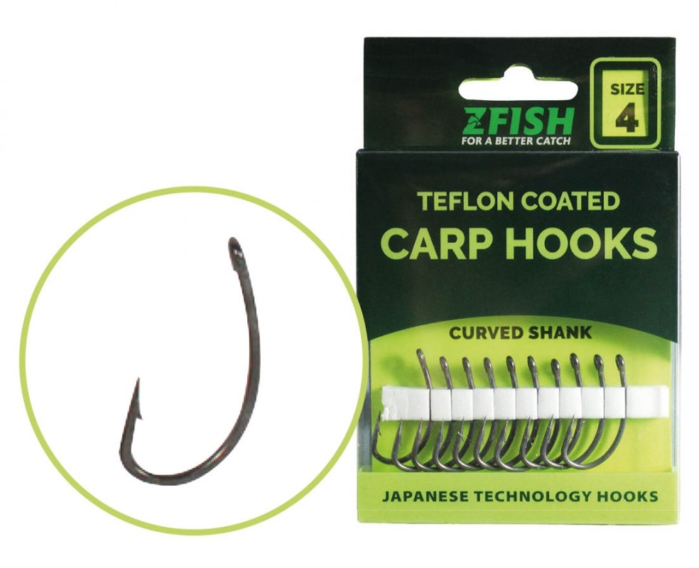 Zfish teflonové háčiky curved shank 10 ks-veľkosť 6