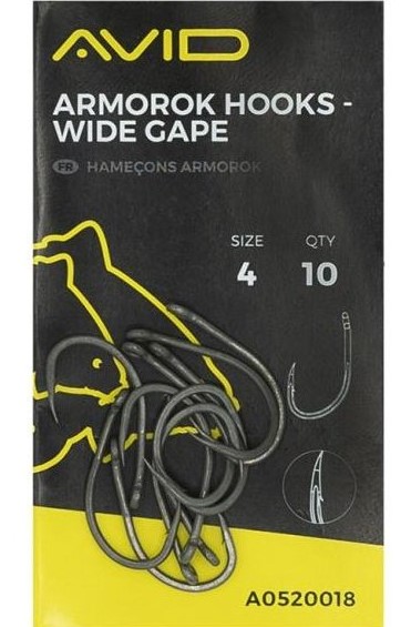 Avid carp háčiky armorok hooks wide gape - 4