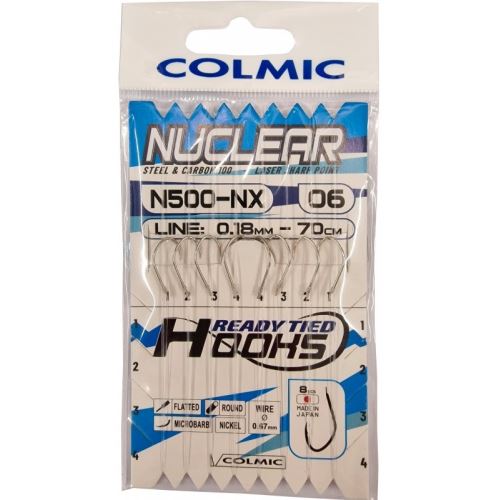 Colmic Náväzec Snalled Hooks N500-NX 0,14 mm - Veľkosť Háčika 10