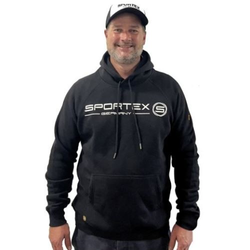 Sportex Rybárska Mikina s Kapucňou Čierna