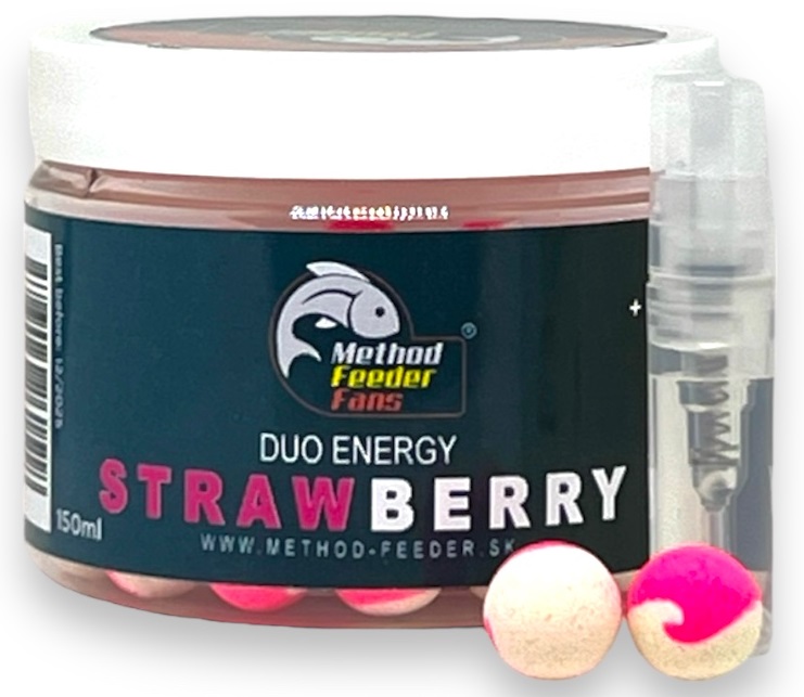 Method feeder fans pop up duo energy 15 mm 150 ml + sprej esencia 2 ml - jahoda