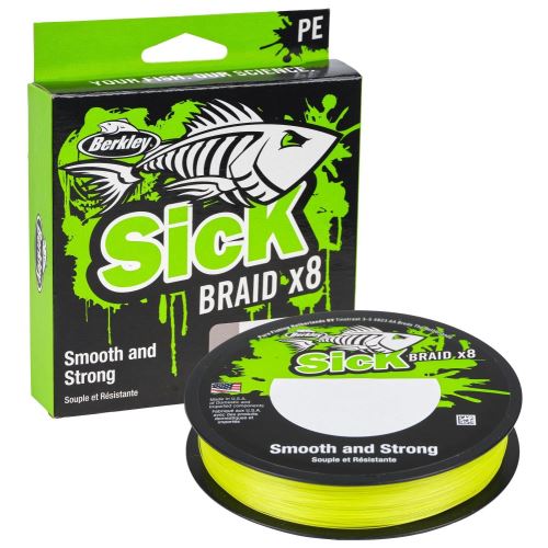 Berkley Splietaná Šnúra SicK Braid Hi-Vis Žltá 150 m