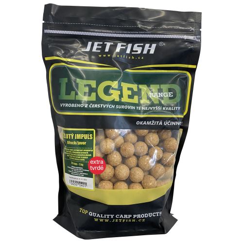 Jet Fish Extra Tvrdé Boilie Legend Range Žlutý Impuls Orech Javor 250 g