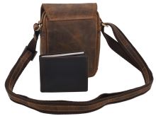 Mercucio Pánské Kožené Crossbody Tmavěhnědé Kapr (3)