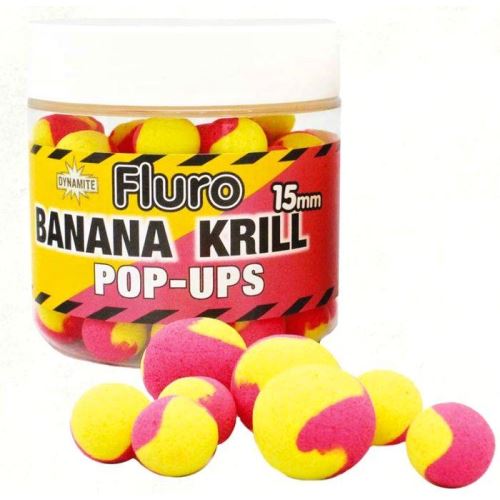 Dynamite Baits Pop Ups Fluoro Two Tone Banana Krill 15 mm