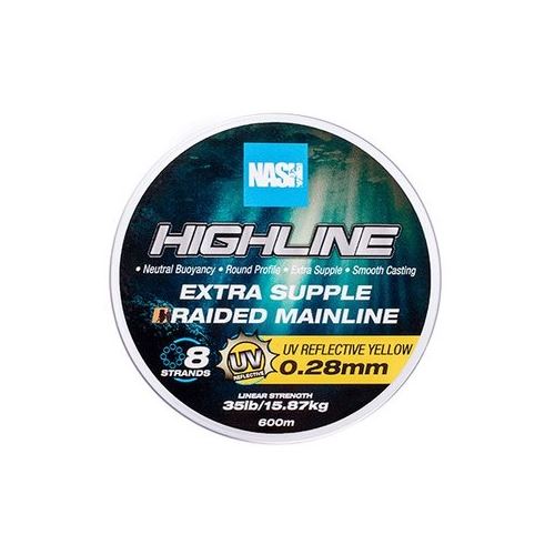 Nash Splietaná Šnúra Highline Extra Supple Braid UV Yellow 600 m