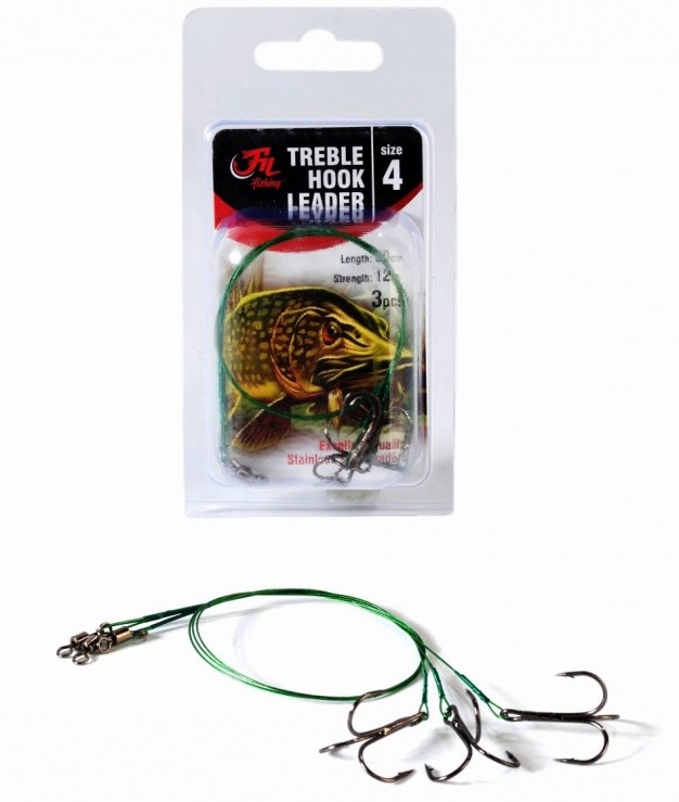 E-shop Filfishing lanko s trojháčikom treble hook leader 3 ks 30 cm - 6