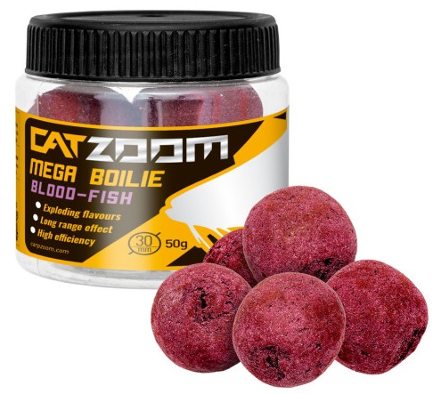 Carp zoom catzoom mega boilie 50 g 30 mm - krv ryba