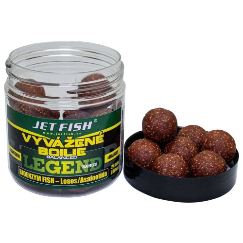 Jet Fish Vyvážené Boilie Legend Range Bioenzym Fish Losos Asa 250 ml - 24 mm