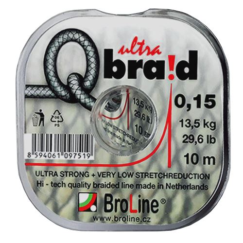 Broline Náväzcová Šnúra Q-Braid Ultra Black - 0,32 mm 15 m