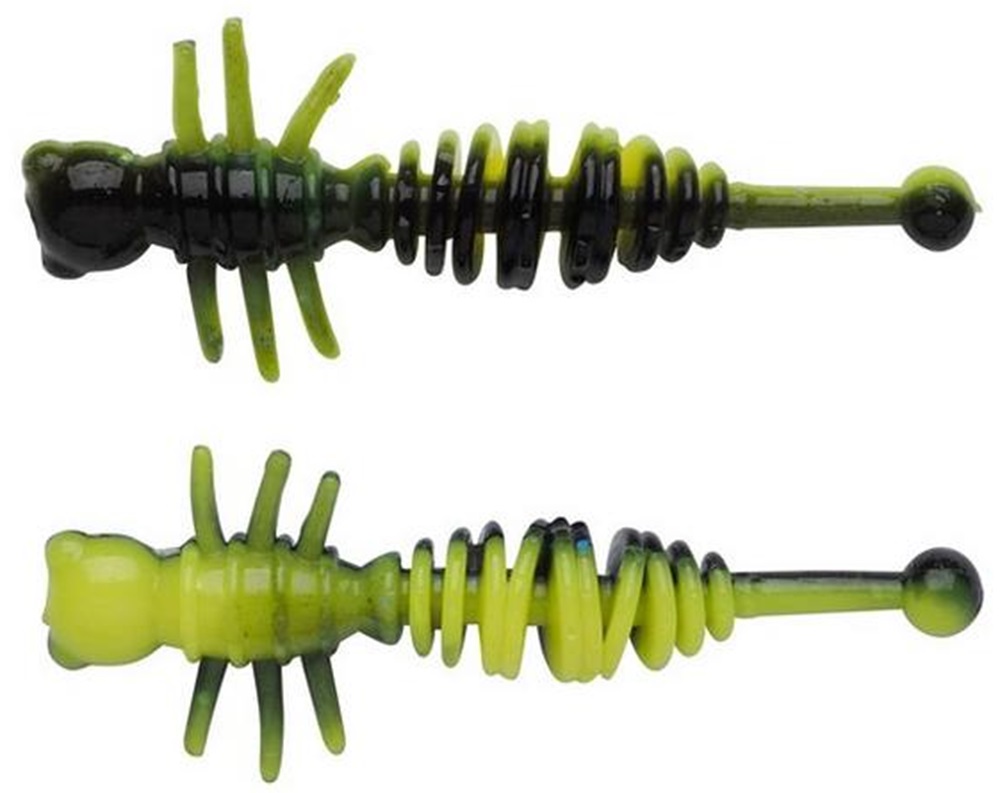 Berkley gumová nástraha powerbait power larvae black sunshine yellow - 4 cm 12 ks