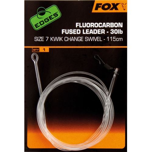 Fox Nadväzec Fluorocarbon S Obratlíkom Fused Leader 115 cm 30 lb