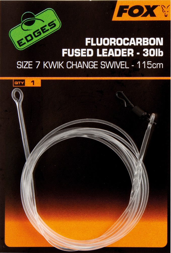 Fox náväzec fluorocarbon s obratlíkom fused leader 115 cm 30 lb-veľkosť 7