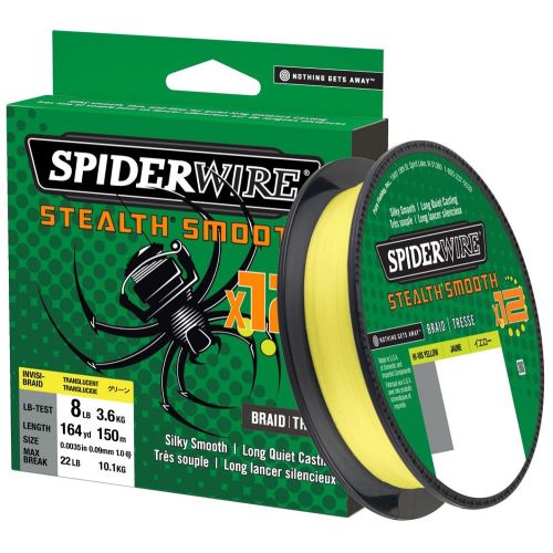 Spiderwire Splietaná Šnúra Stealth Smooth 12 HI-VIS Žltá 150 m