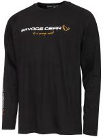Savage Gear Tričko Signature Logo Long Sleeve T Shirt Black Caviar - S