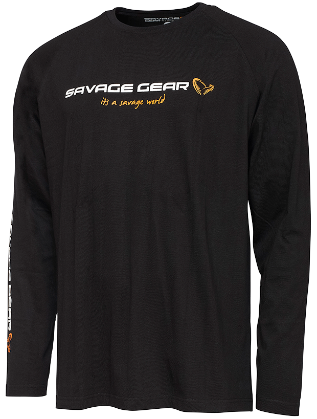 E-shop Savage gear tričko signature logo long sleeve t shirt black caviar - l