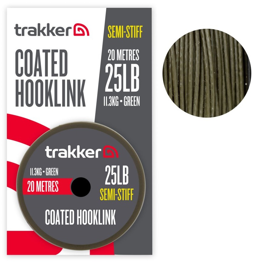 Trakker náväzcová šnúra semi stiff coated hooklink 20 m - 25 lb 11,3 kg