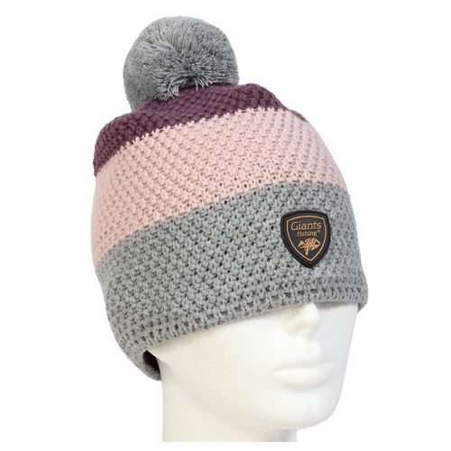 Giants Fishing Zimná Čiapka Dámska Trojfarebná s Bambulkou