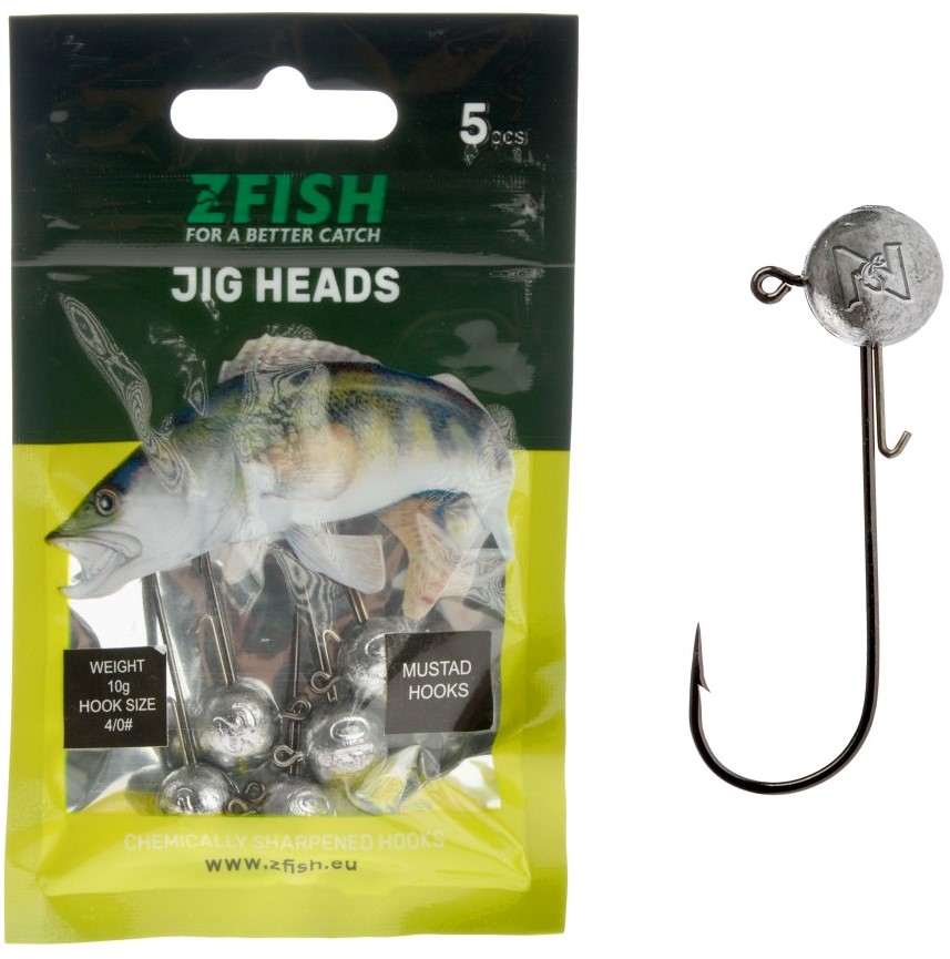 Zfish jigová hlava jig head premium 5 ks - 20 g háčik 5/0